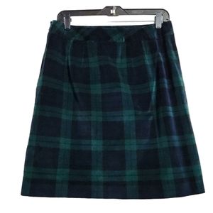 Talbots velour like stretchy plaid mini skirt size 4
